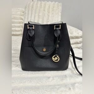 Michael Kors Black Tote with Gold Accents